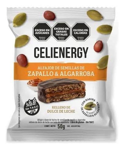 Alfajor Celienergy zapallo y algarroba 50grs